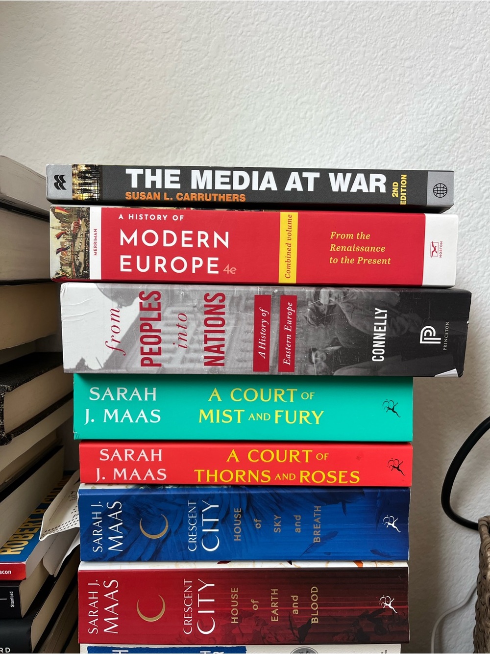 Stack of Colorful Hardcover Books - Black, Red, White, Teal, Blue, Gray